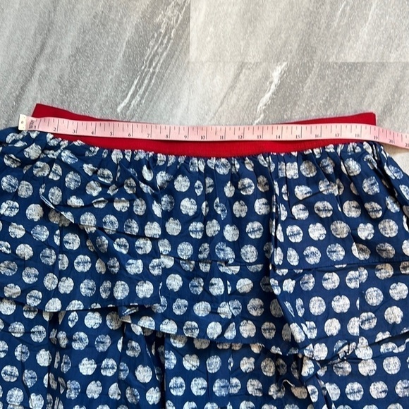 Lane Bryant tiered polka dot skirt blue & white with red band size 18/20 - Picture 8 of 9
